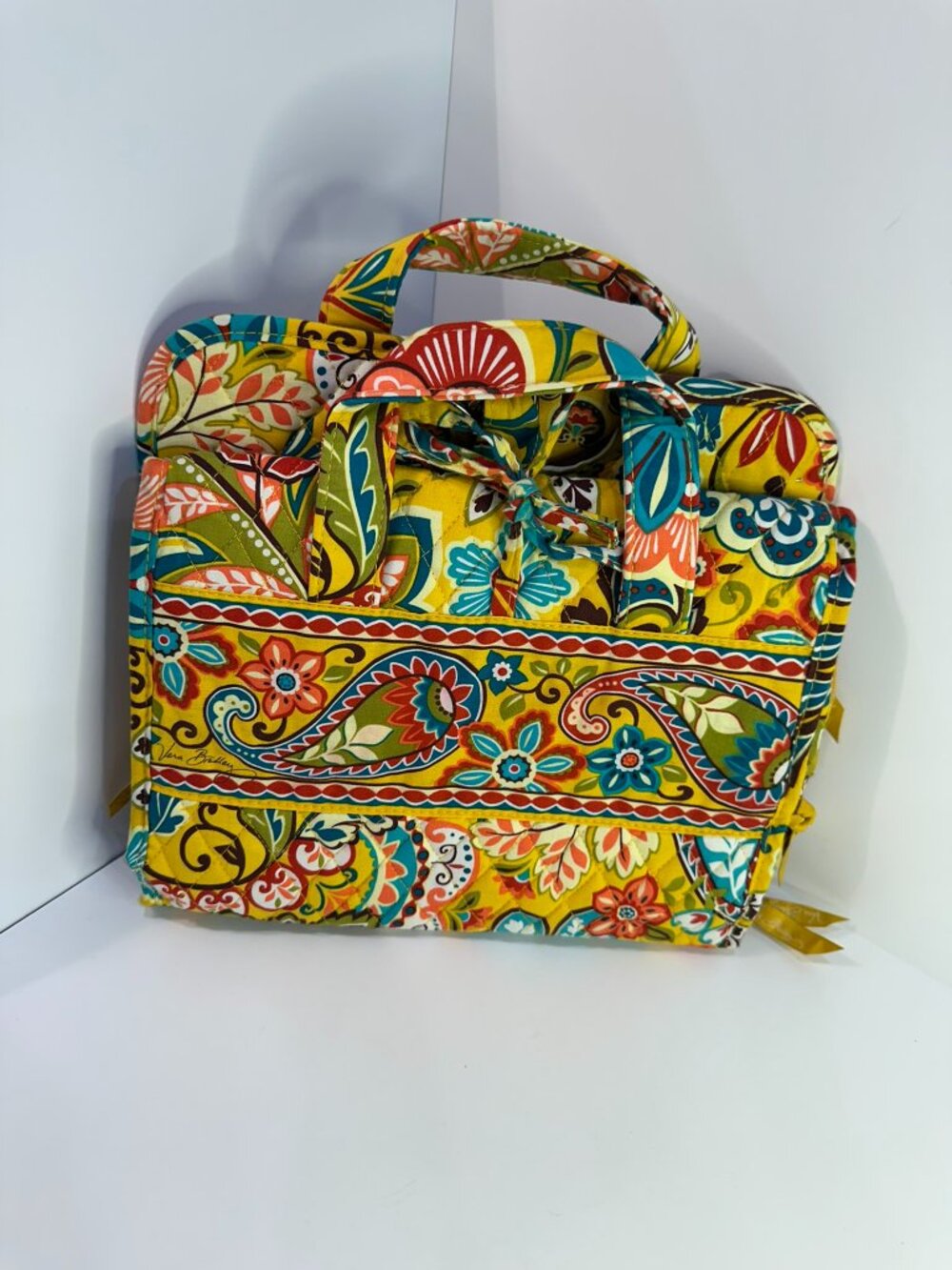 Vera Bradley Hanging Organizer Provencal Yellow Travel Cosmetic Bag Retired - Picture 2 of 6